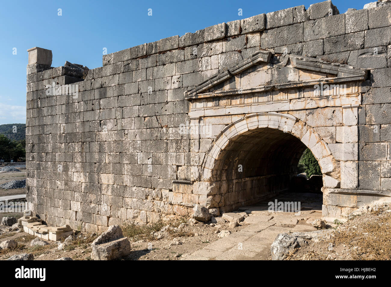 Antike Stadt Letoon in Mugla, Türkei Stockfoto