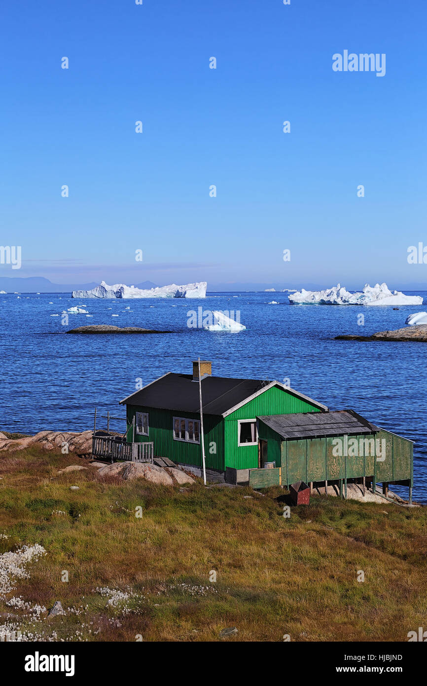 Ilulissat-Haus Stockfoto