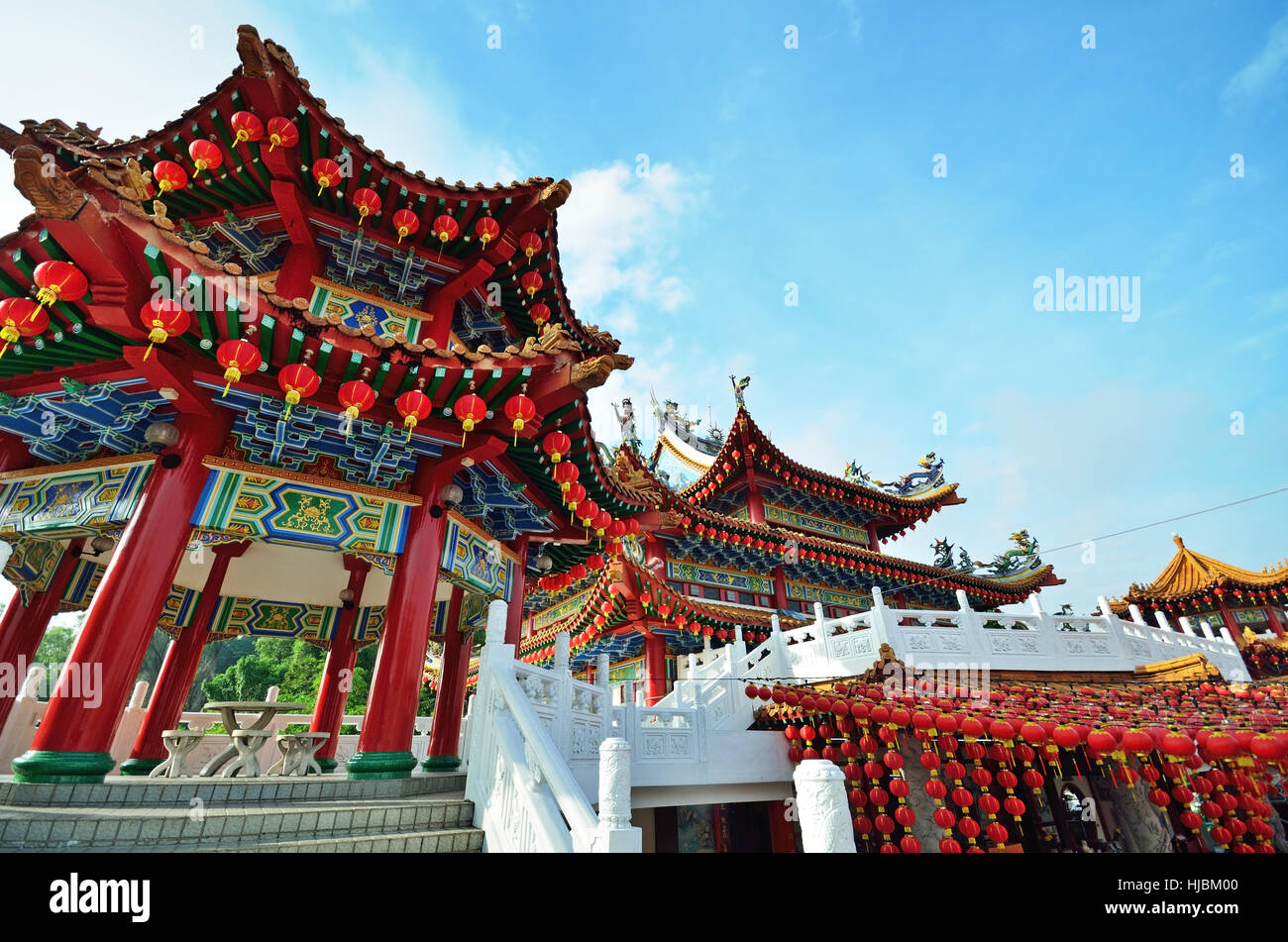 Laternen-Dekoration im Thean Hou Tempel, Kuala Lumpurr, Malaysia. Stockfoto