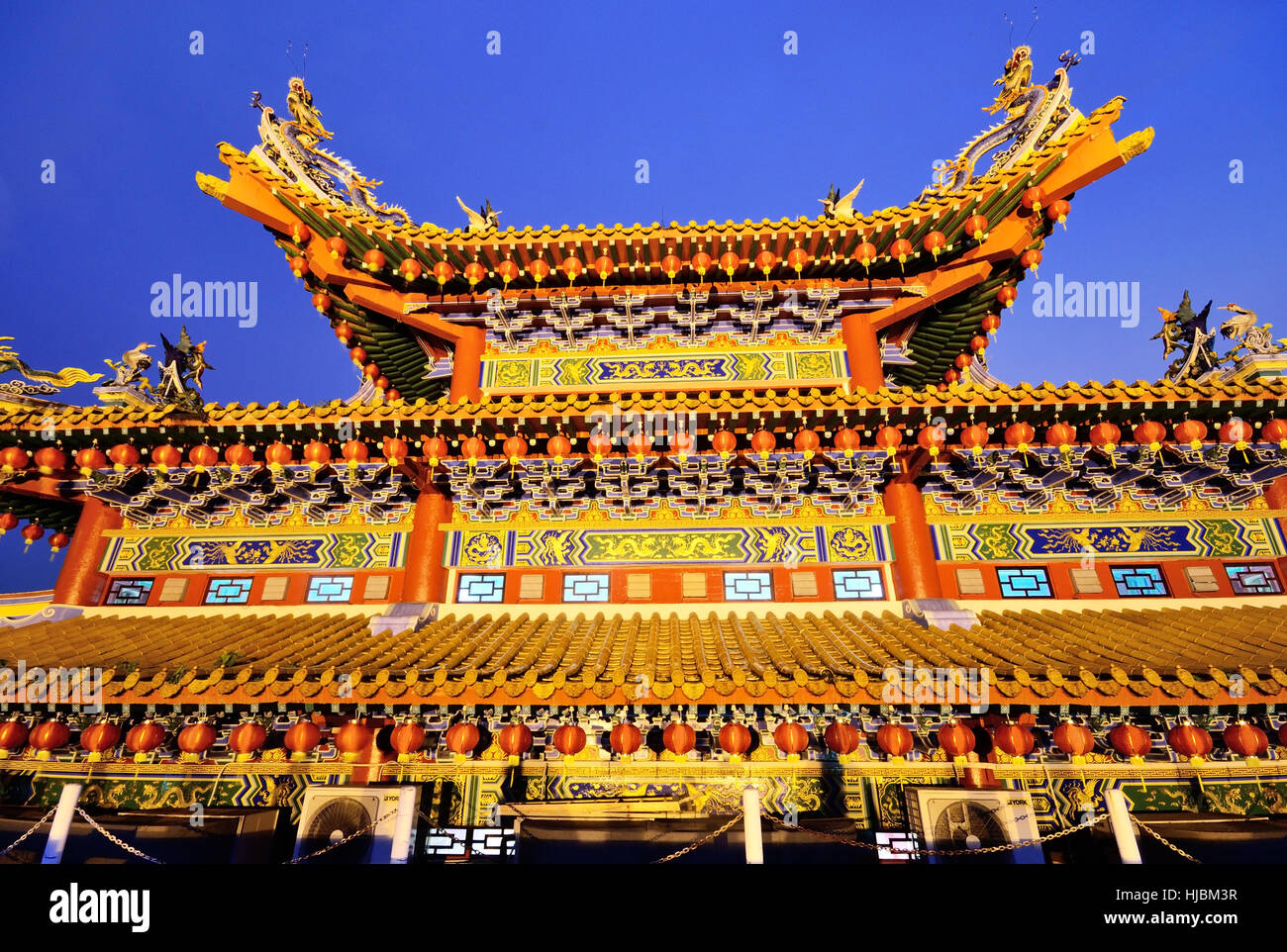 Laternen-Dekoration im Thean Hou Tempel, Kuala Lumpurr, Malaysia. Stockfoto