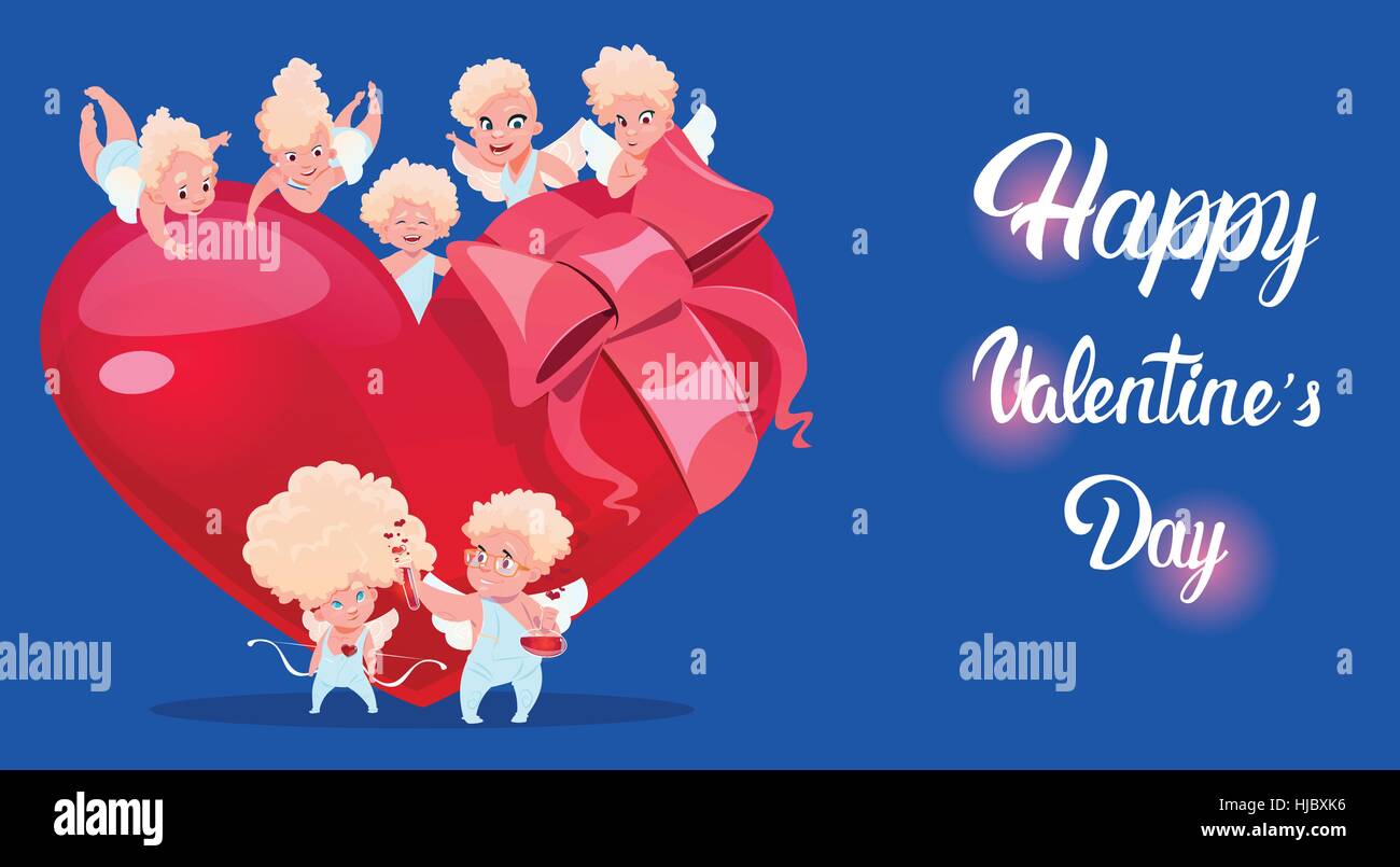 Valentine Day Geschenk Karte Urlaub Amour Love amor Herzform Stock Vektor