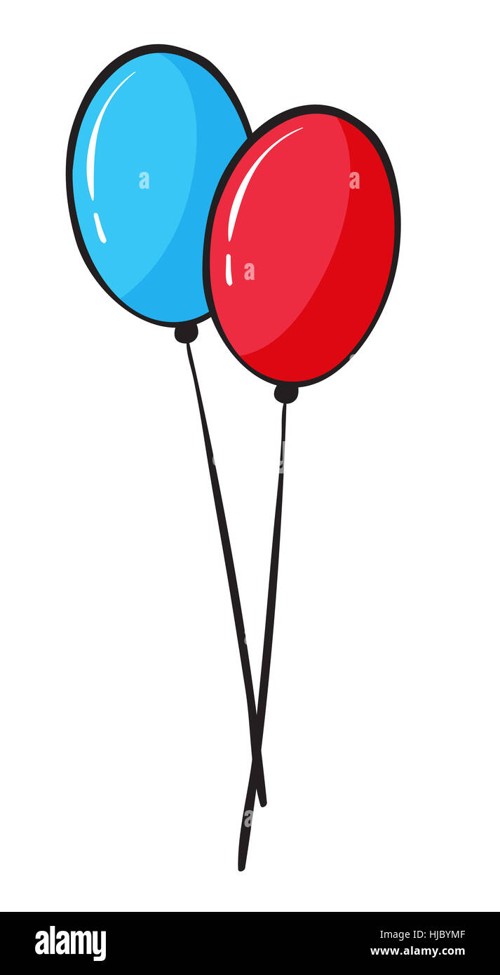 Abbildung einer Reihe von Ballons Stockfoto