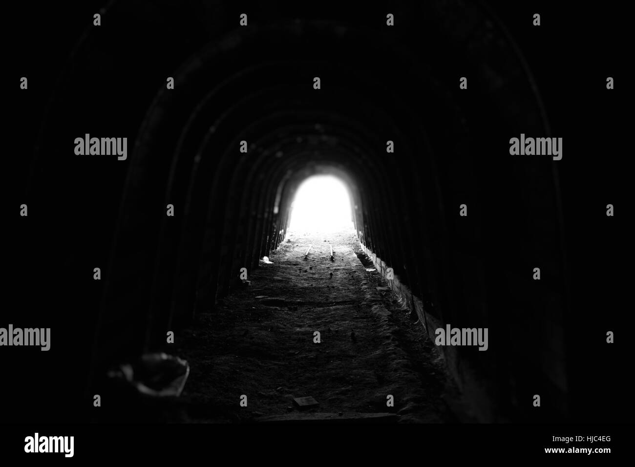 Licht am Ende des Tunnels! Stockfoto