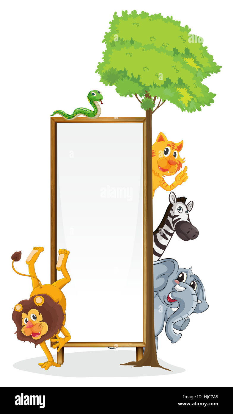 Präsentation, Brett, Baum, Tier, Säugetier, Vogel, Holz, Afrika, Elefant, Stamm, Stockfoto