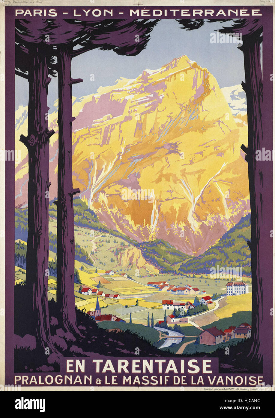 En Tarentaise. Pralognan & le Massif De La Vanoise - Vintage Reise Poster der 1920er Jahre der 1940er-Jahre Stockfoto