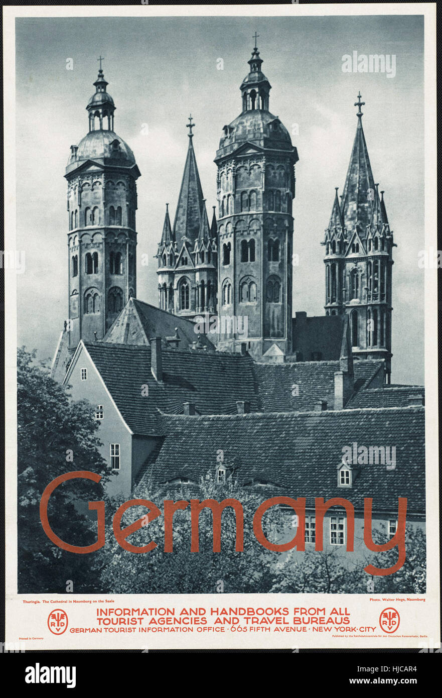 Deutschland - reisen Vintage Poster der 1920er Jahre der 1940er-Jahre Stockfoto
