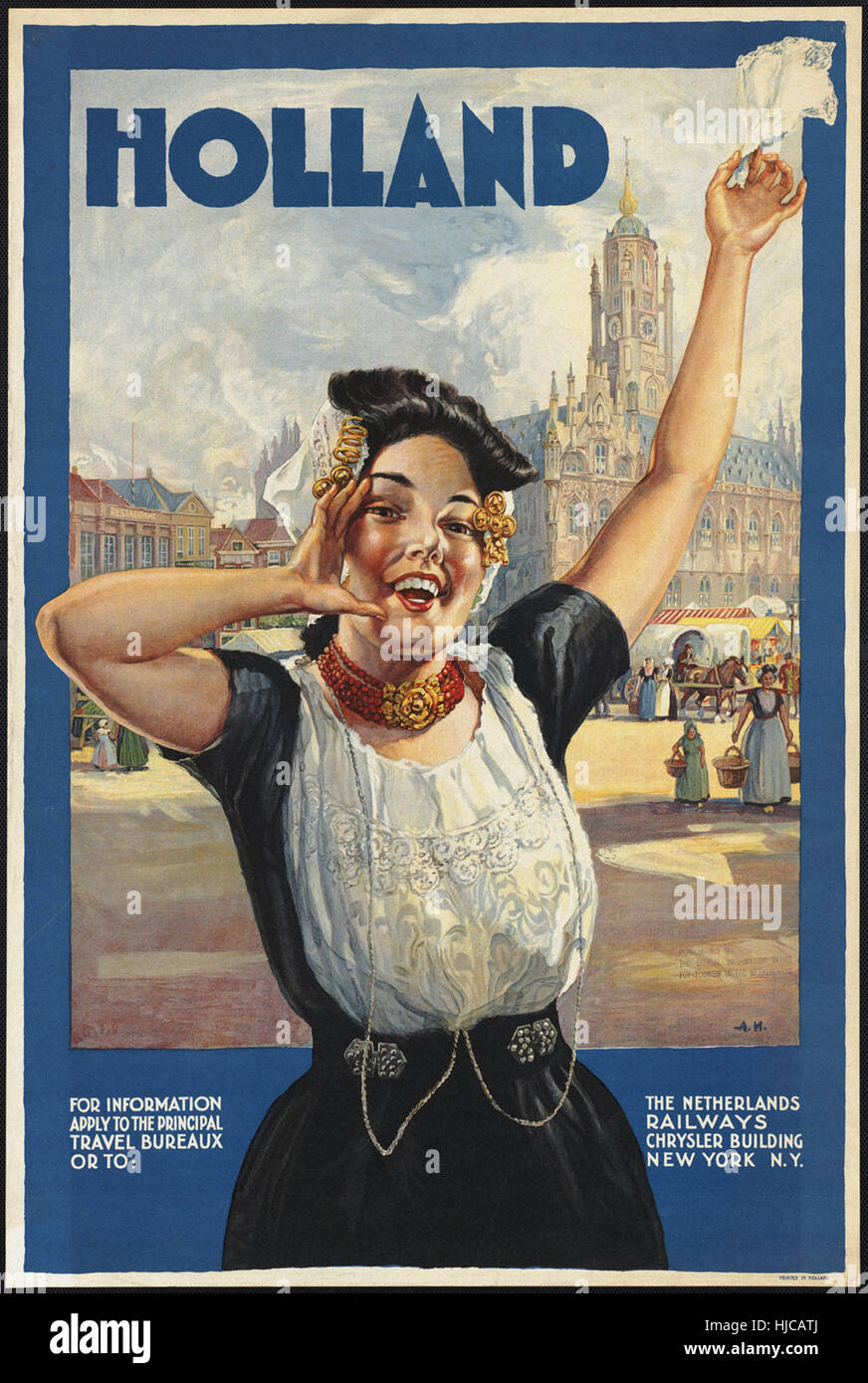 Holland - Vintage Reise Poster der 1920er Jahre der 1940er-Jahre Stockfoto