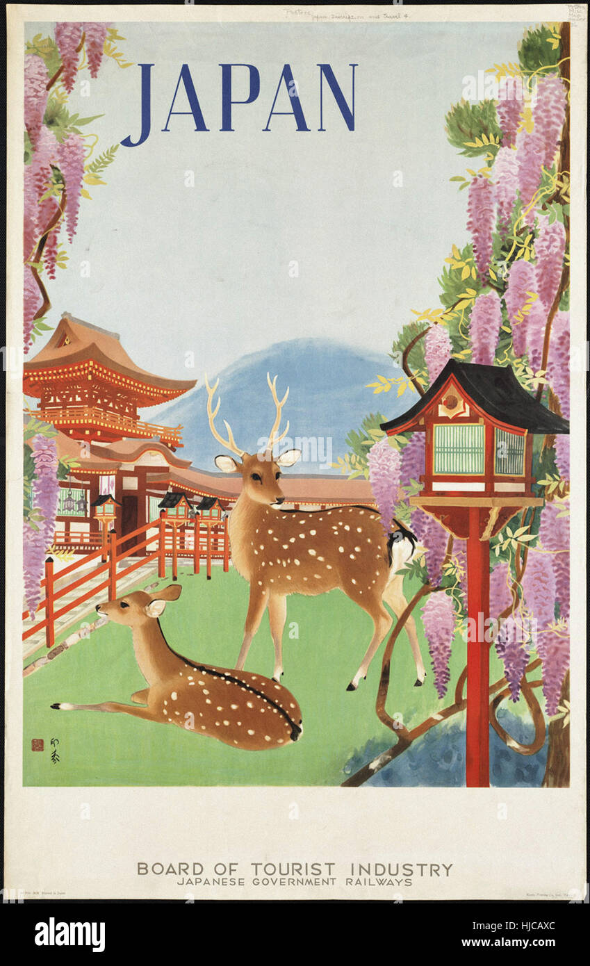 Japan - reisen Vintage Poster der 1920er Jahre der 1940er-Jahre Stockfoto