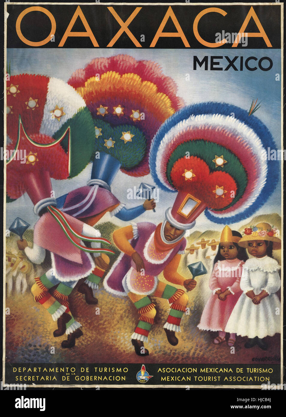 Oaxaca / Mexiko - Vintage Reise Poster der 1920er Jahre der 1940er-Jahre Stockfoto