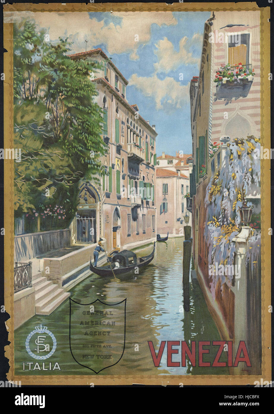 Venezia - Vintage Reise Poster der 1920er Jahre der 1940er-Jahre Stockfoto