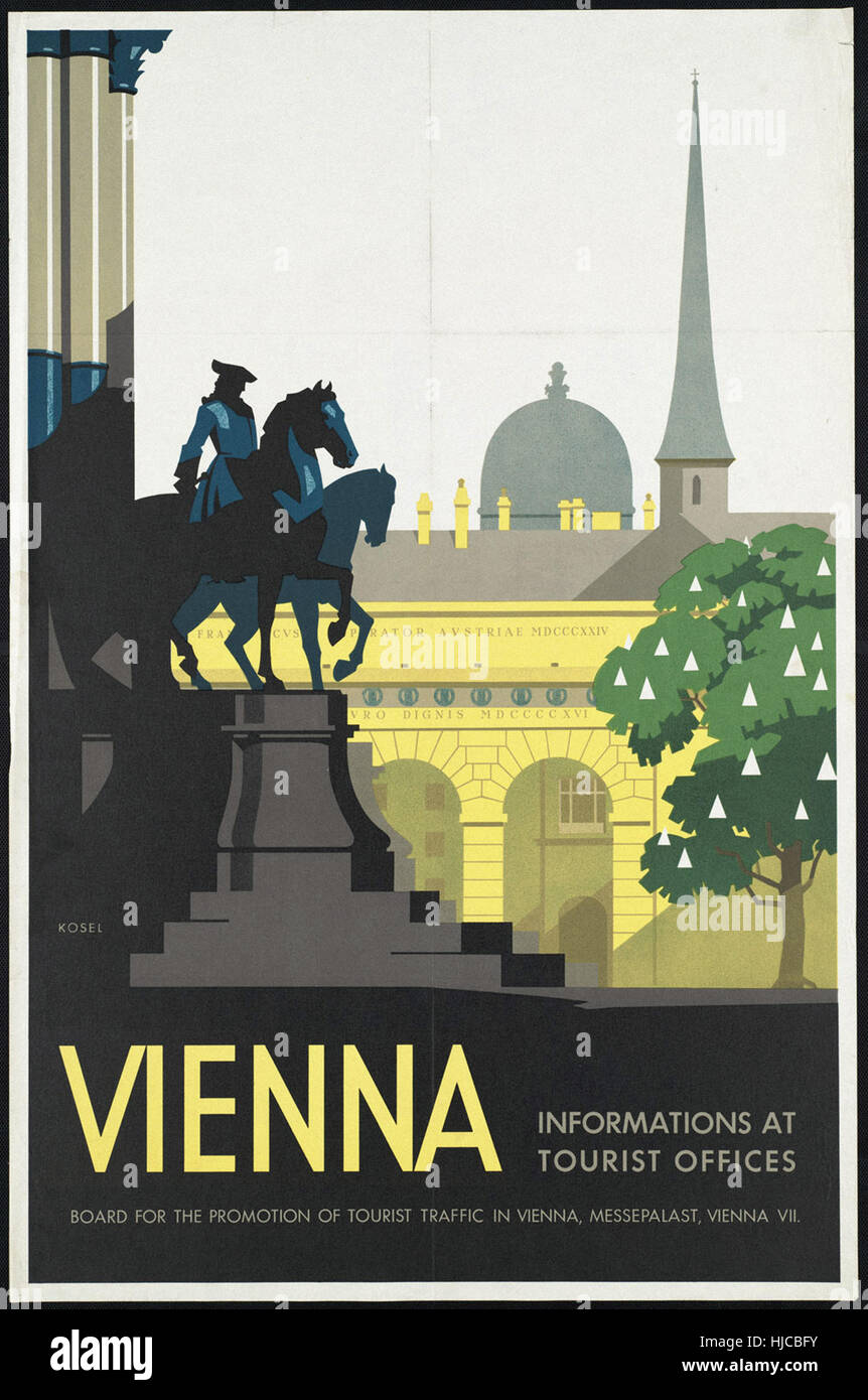 Wien - reisen Vintage Poster der 1920er Jahre der 1940er-Jahre Stockfoto