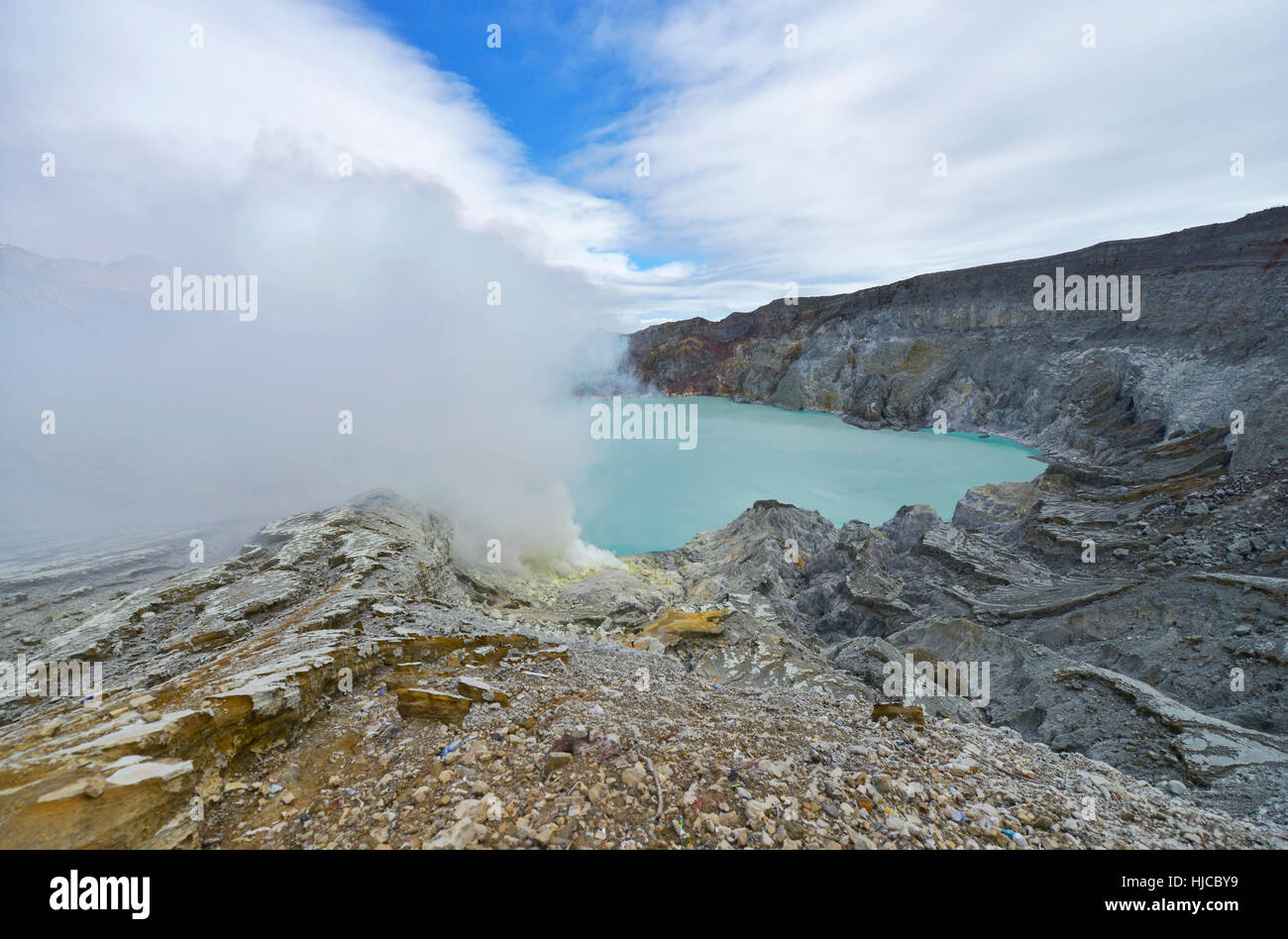 Kawah Ijen Vulkan auf Java, Indonesien Stockfoto
