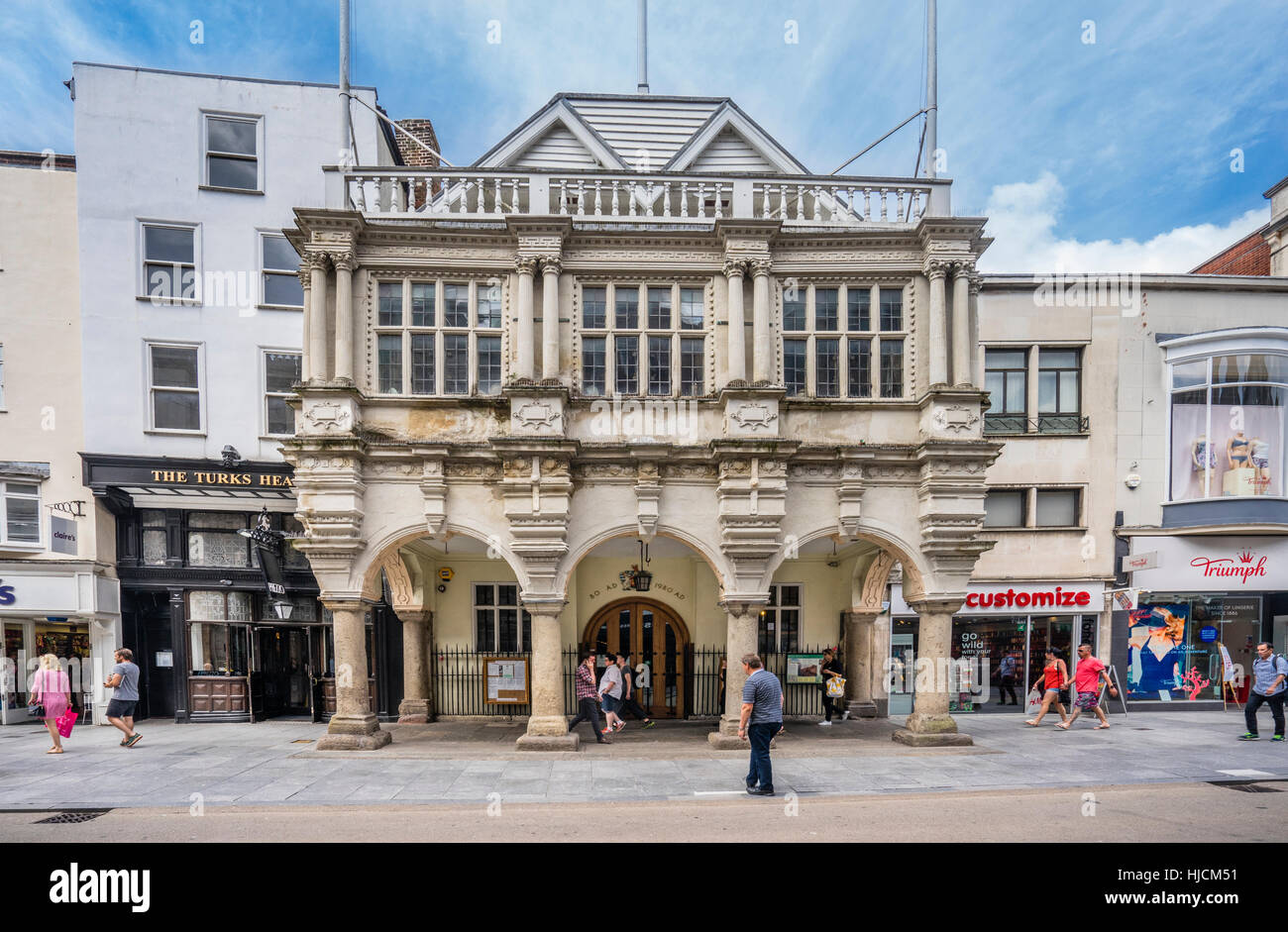 Großbritannien, Südwest-England, Devon, Exeter, Exeter Guildhall, eines der ältesten kommunalen Gebäude in England Einsatz noch im Stockfoto