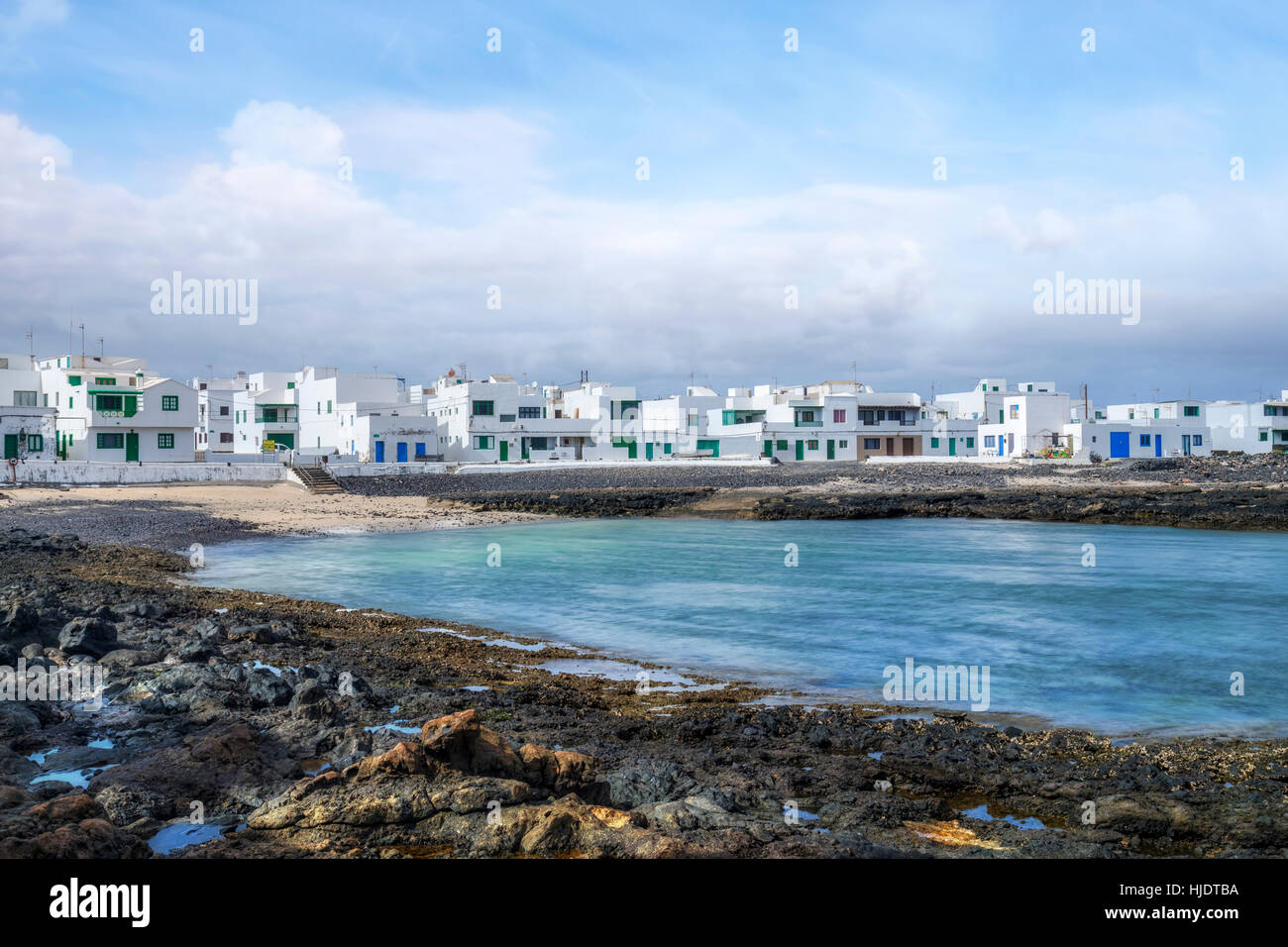 Caleta de Caballo, La Santa, Lanzarote, Kanarische Inseln, Spanien Stockfoto