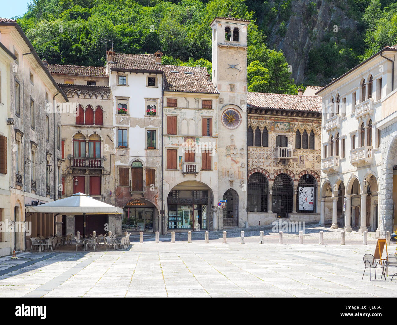 Stadt Zentrum von Vittorio Veneto, Treviso Provinz im Norden Italiens, mit Loggia Serravalle Stockfoto