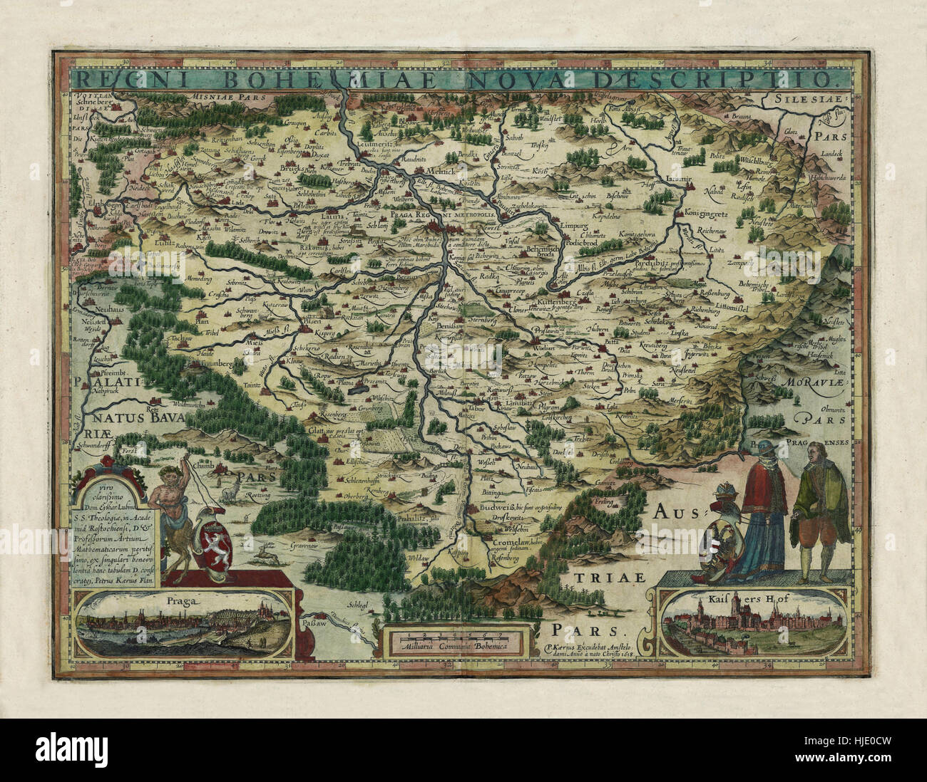 Karte von Tschechien 1618 Stockfoto Karte von Tschechien 1618 Stockfoto