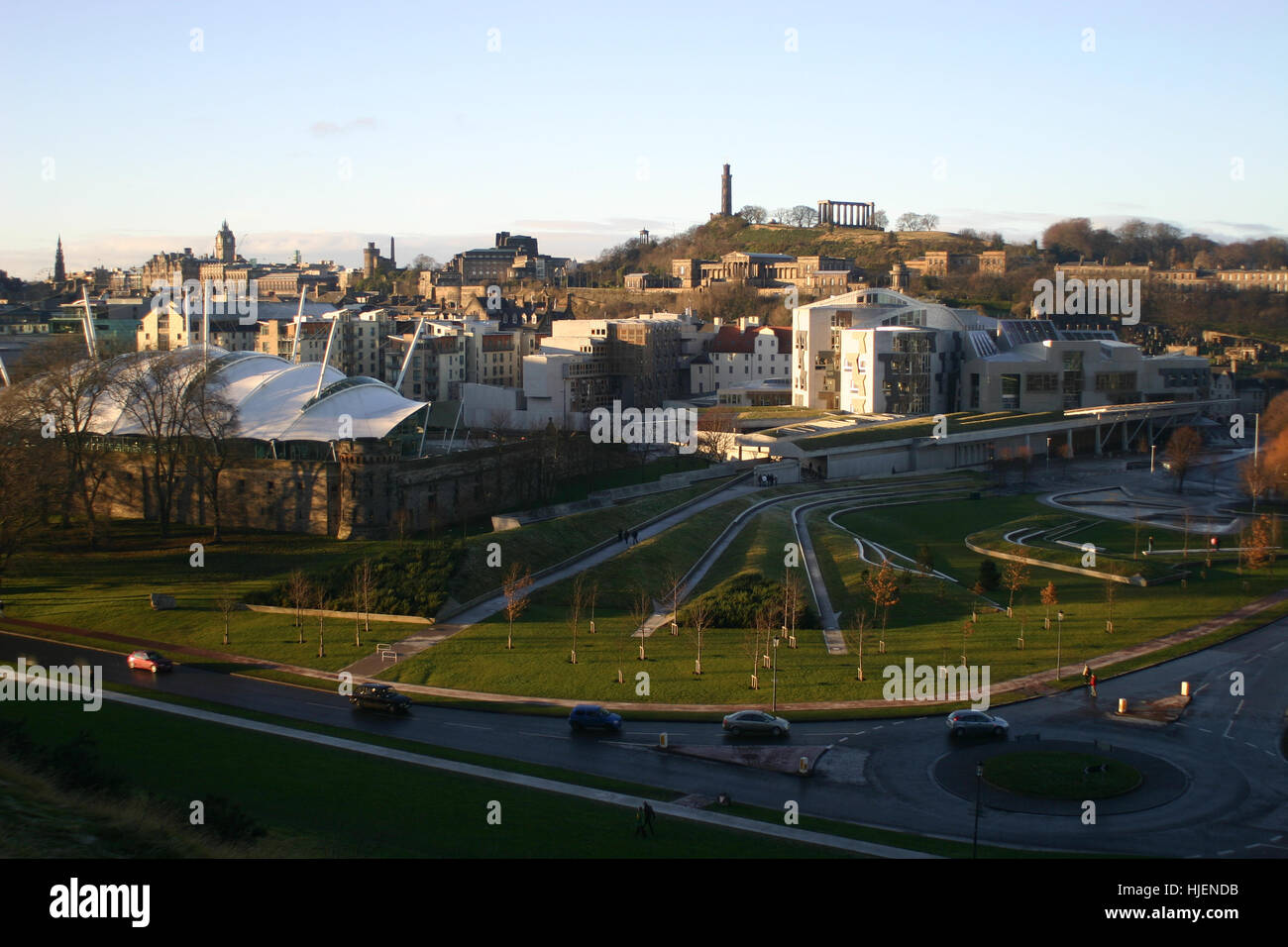 Architektur und Natur Parks in Edinburgh, Scotland, UK Stockfoto