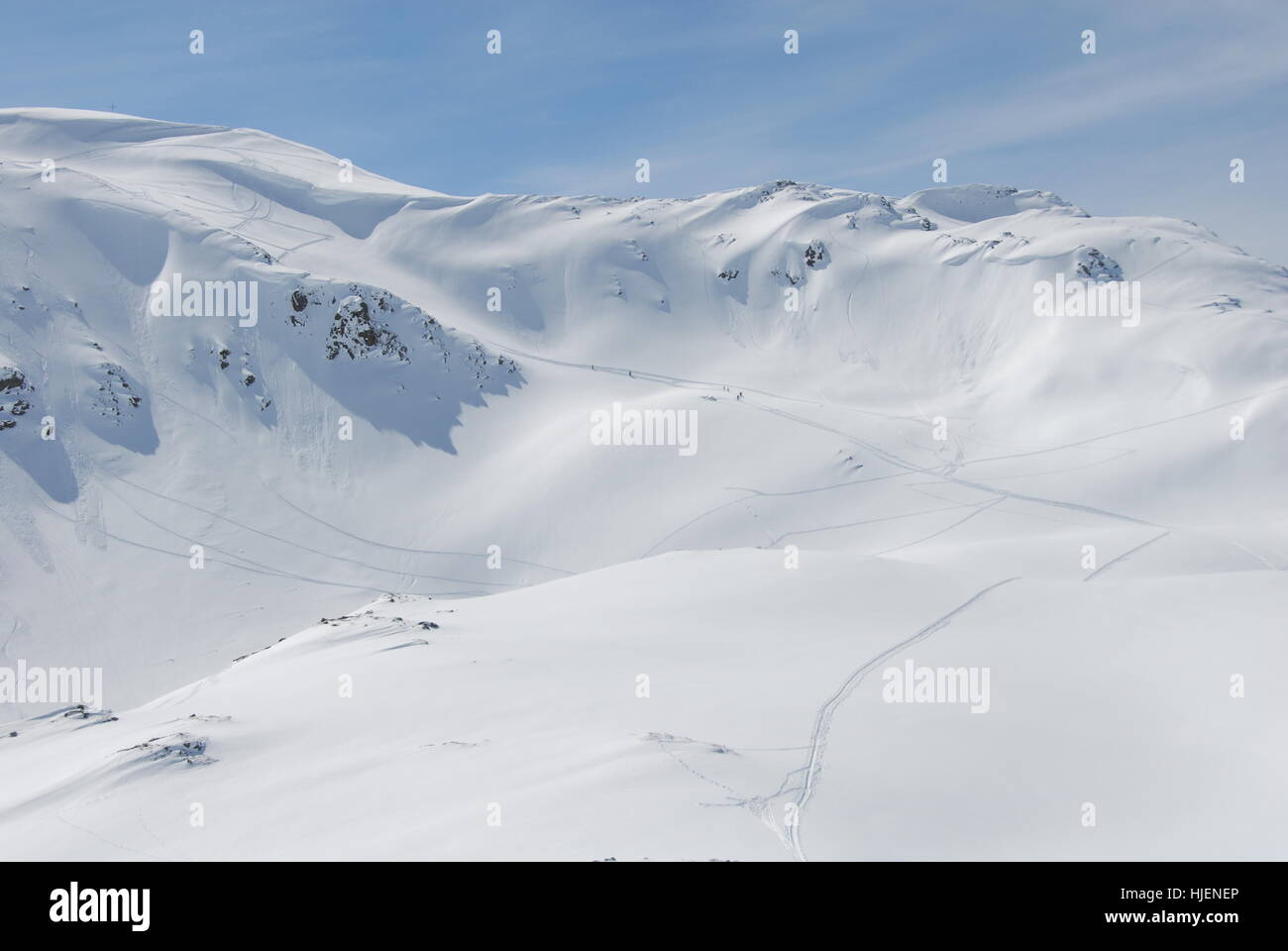 Albona, im Winter geschneit Stockfoto