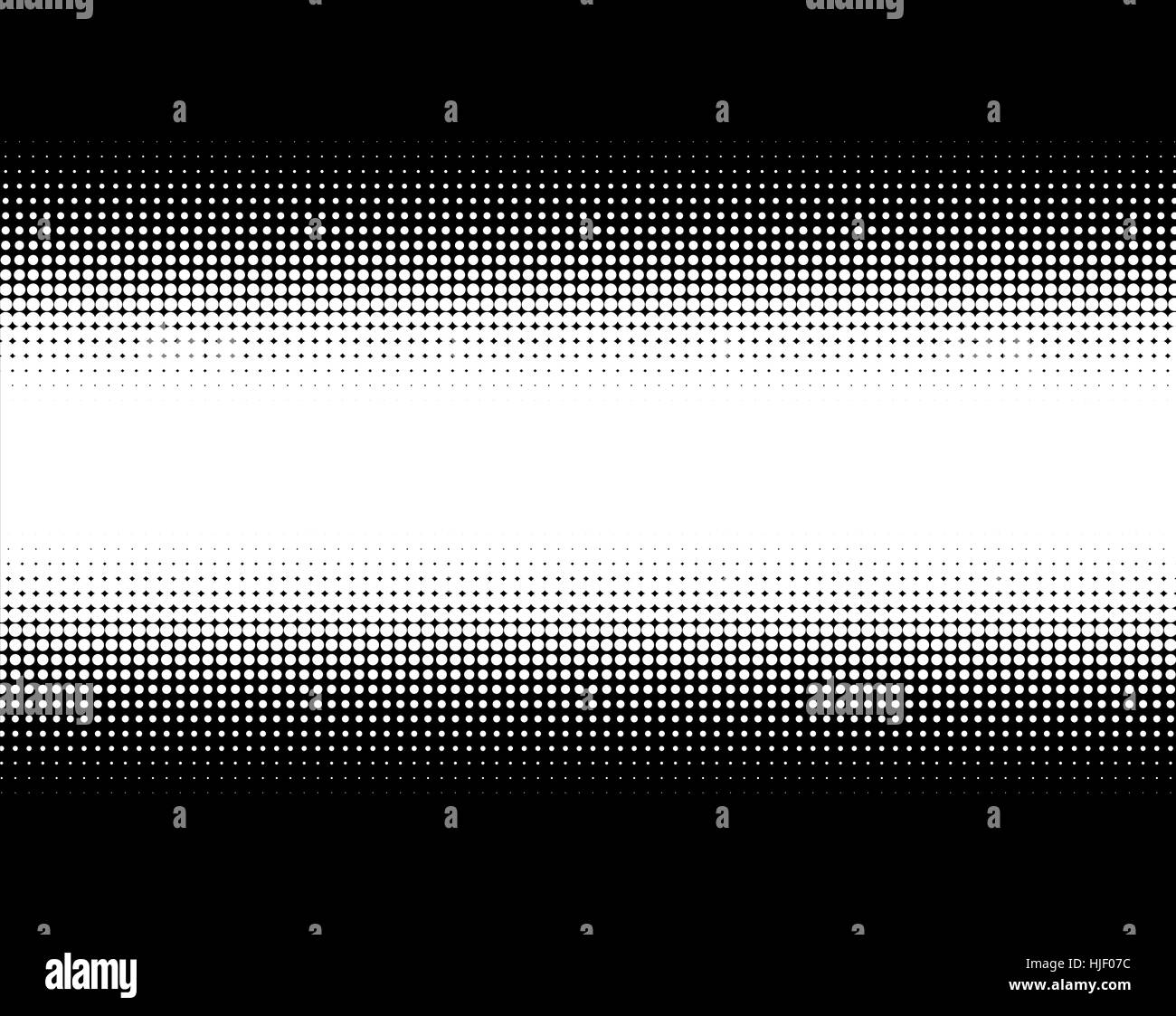 horizontalen weißen Streifen in schwarz mit weichem Übergang von Punkten Stockfoto