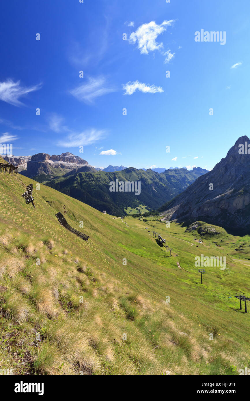 Dolomiten, Alpen, Tal, Landschaft, Landschaft, Landschaft, Natur, Berg, Stockfoto