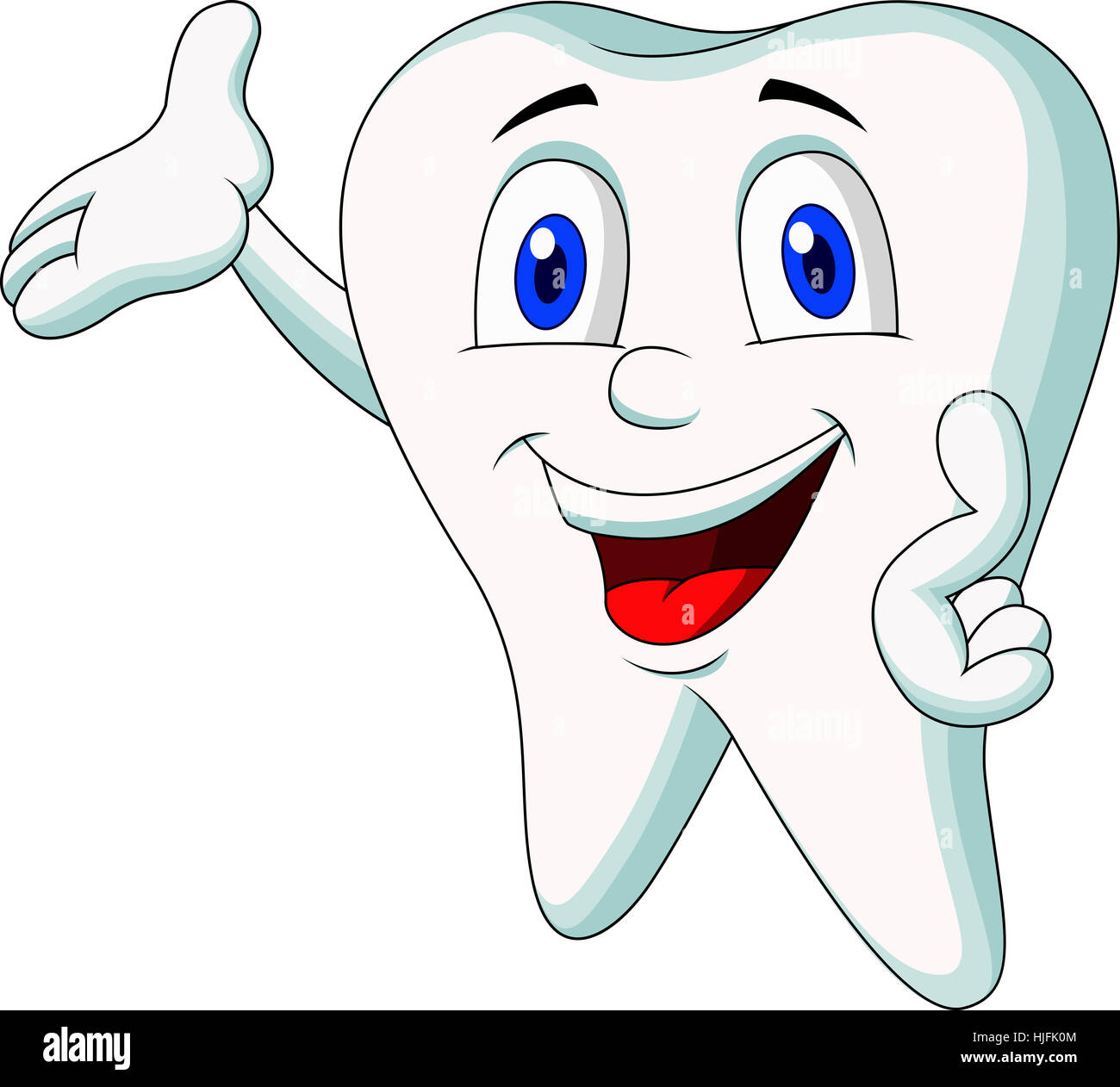 Zahn Cartoon Prasentieren Dental Weisse Gesunde Gezackten Lachen Lacht Stockfotografie Alamy