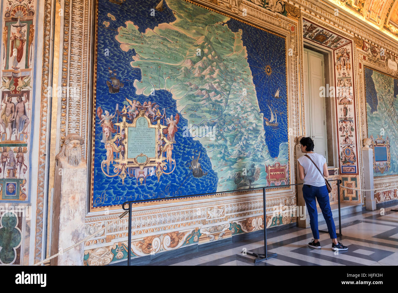 Galerie der Landkarten, Vatikanischen Museen, Rom, Italien, Europa Stockfoto