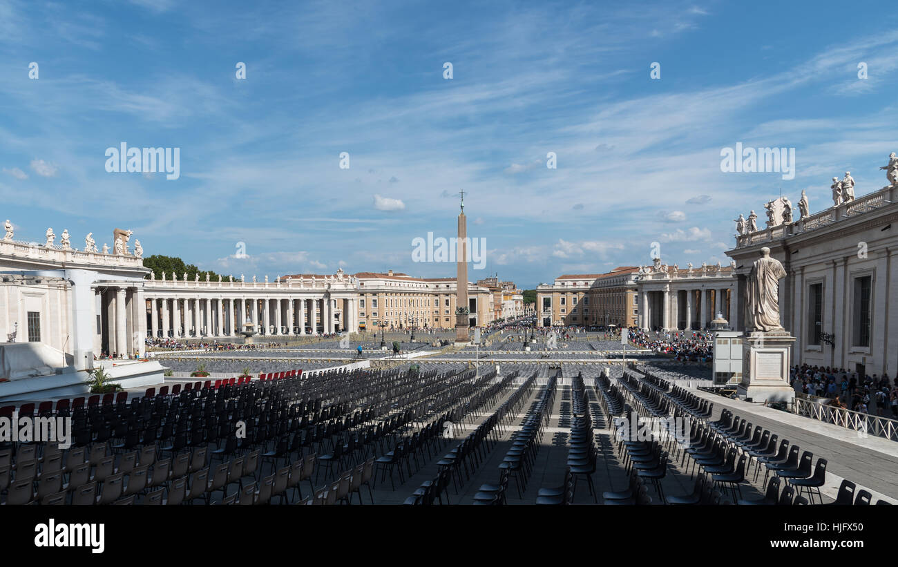 Panorama auf dem Petersplatz von päpstliche Basilika, Vatikan, Rom, Italien, Europa Stockfoto