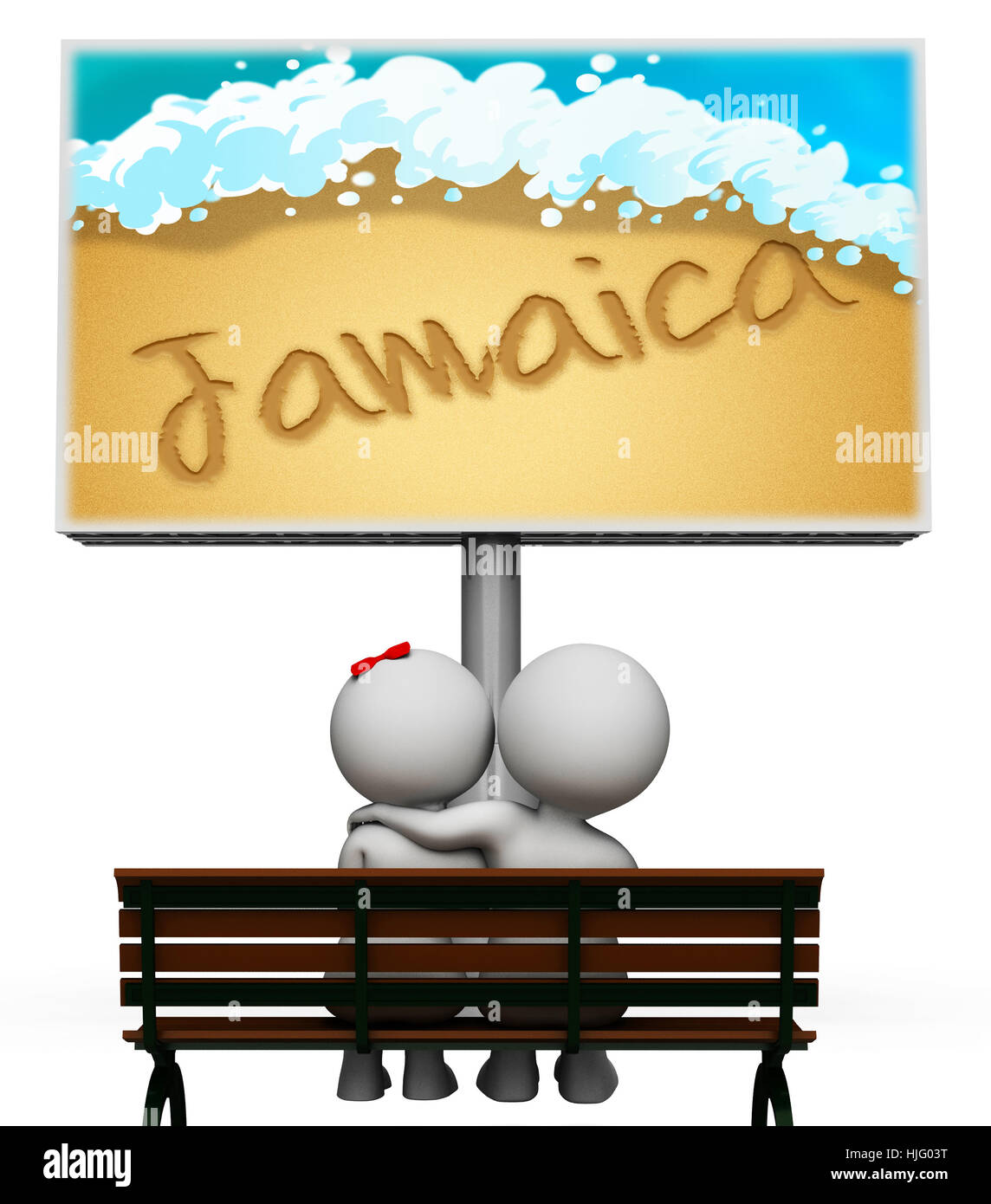 Jamaika Urlaub Zeichen bedeutet Karibik Tropical Beach Urlaub 3d Illustration Stockfoto