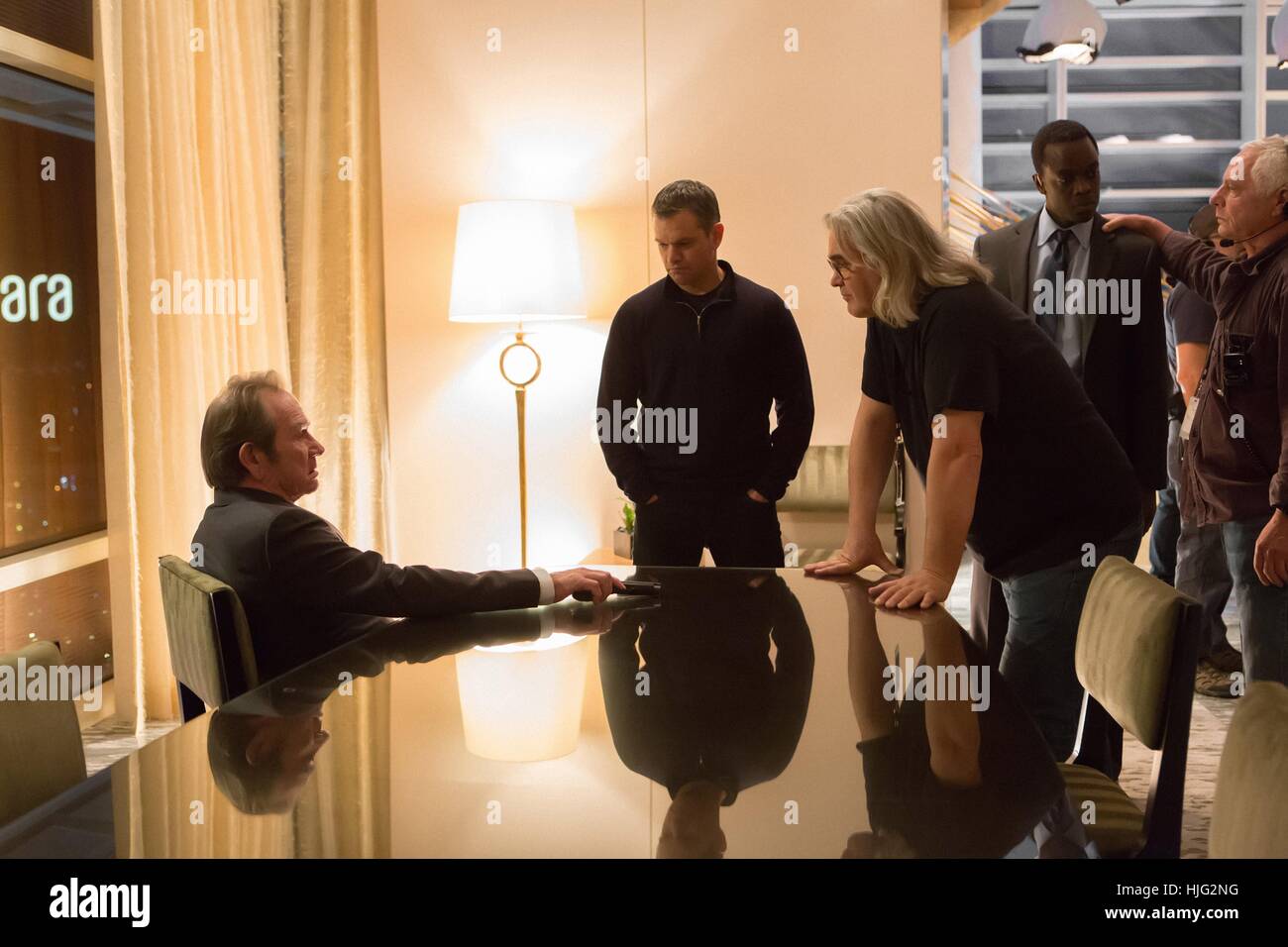 Jason Bourne Jahr: 2016 USA / UK Regie: Paul Greengrass Tommy Lee Jones, Paul Greengrass, Matt Damon Shooting Bild Stockfoto