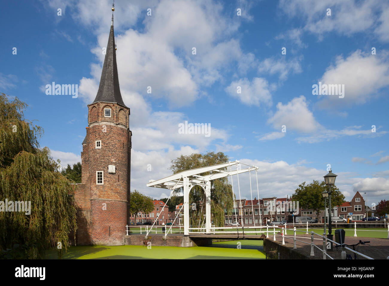 Östlichen Tor mit Zugbrücke, Delft, Holland, Niederlande Stockfoto