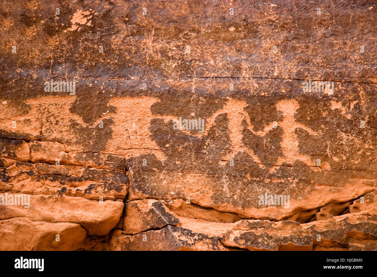 Anasazi Petroglyphen, Valley of Fire State Park, Nevada, USA Stockfoto