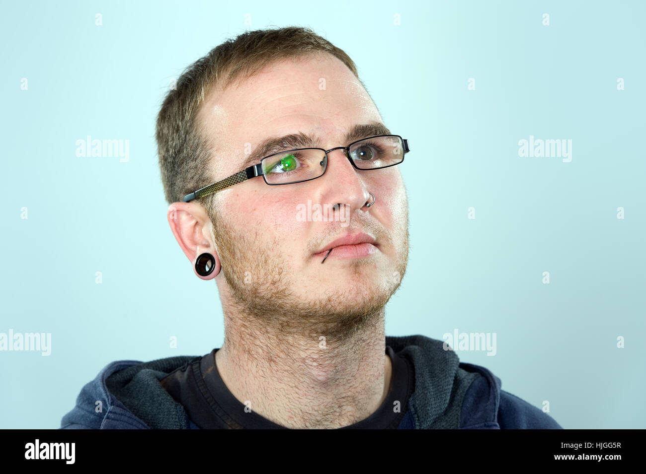 Piercing, Alternative, Ohrringe, Mann, schön, beauteously, schön, Mode, Stockfoto