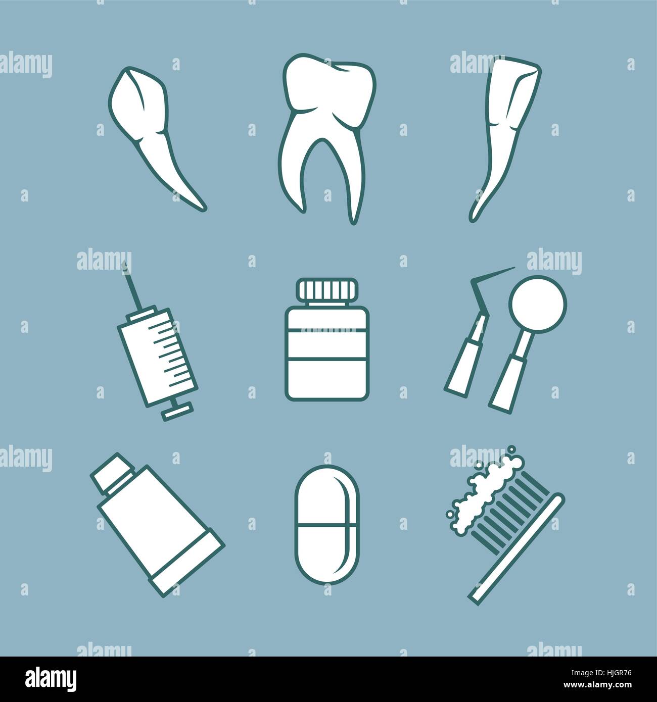Dental Icons set Stock Vektor