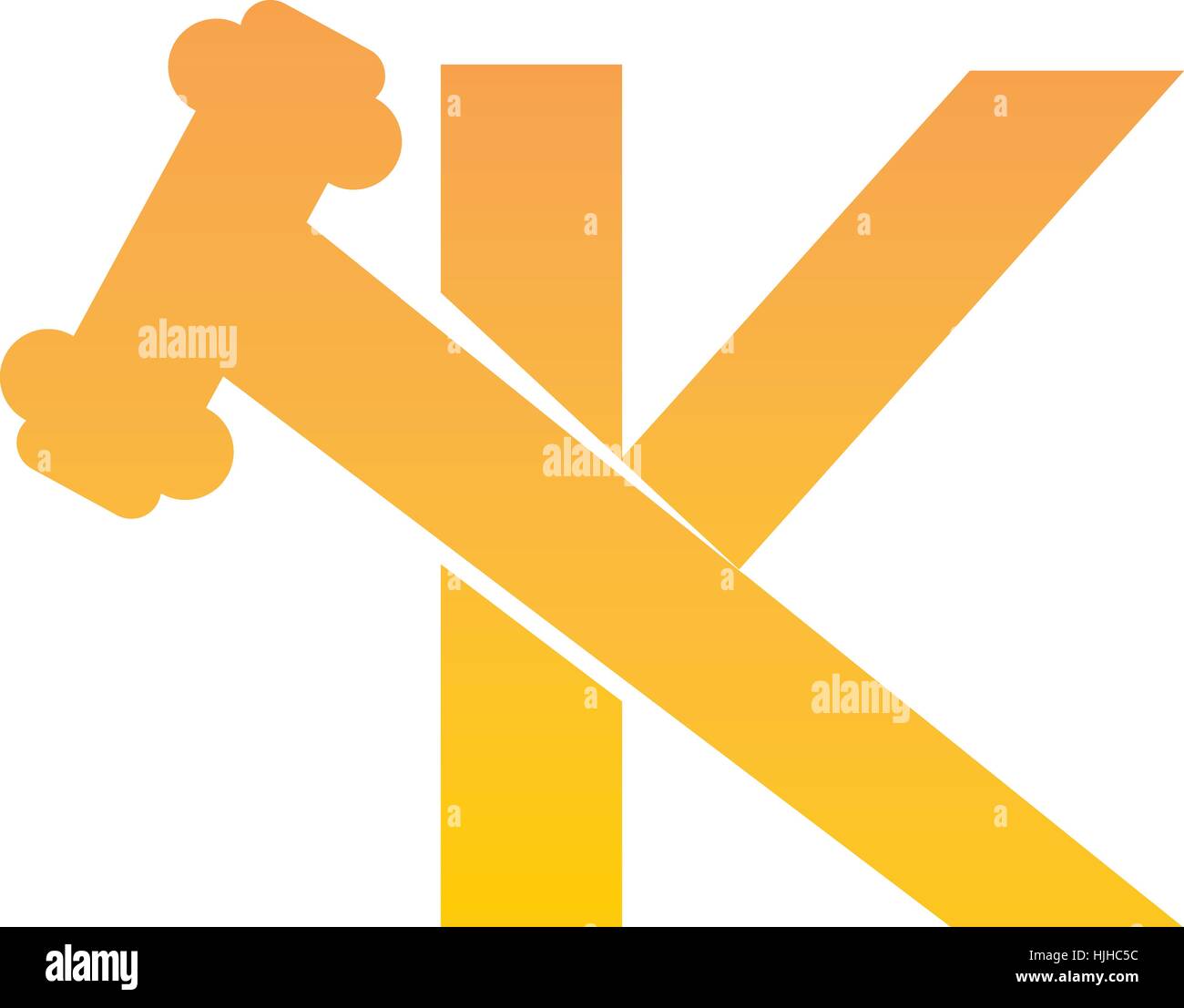 Globale Online-Auktion Buchstabe K Stock Vektor