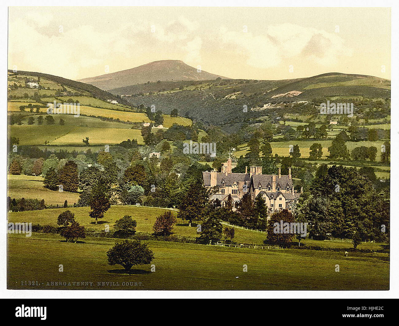 Abergavenny, Neville Court - Photochrom XIXth Jahrhundert Stockfoto