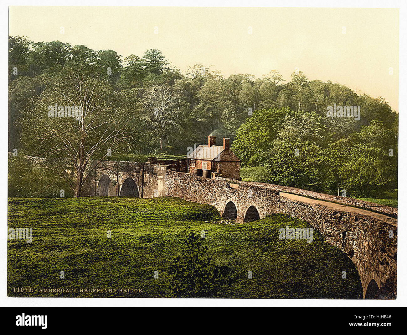 Ambergate, Halfpenny Bridge, Derbyshire, England - Photochrom XIXth Jahrhundert Stockfoto