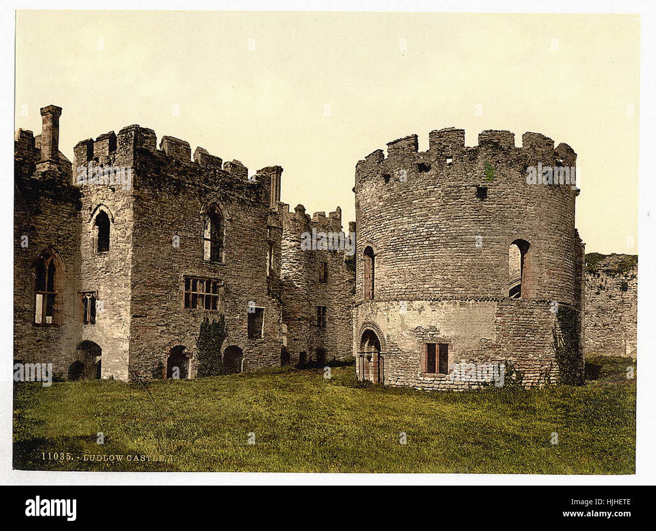 Burg, I., Ludlow, England - Photochrom XIXth Jahrhundert Stockfoto