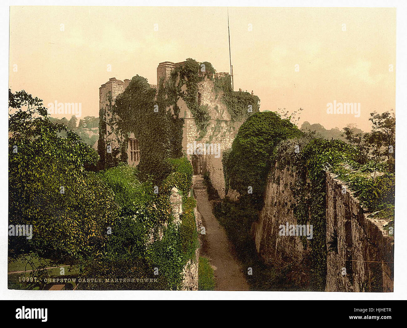 Burg, Marten es Tower, Chepstow, Wales - Photochrom XIXth Jahrhundert Stockfoto