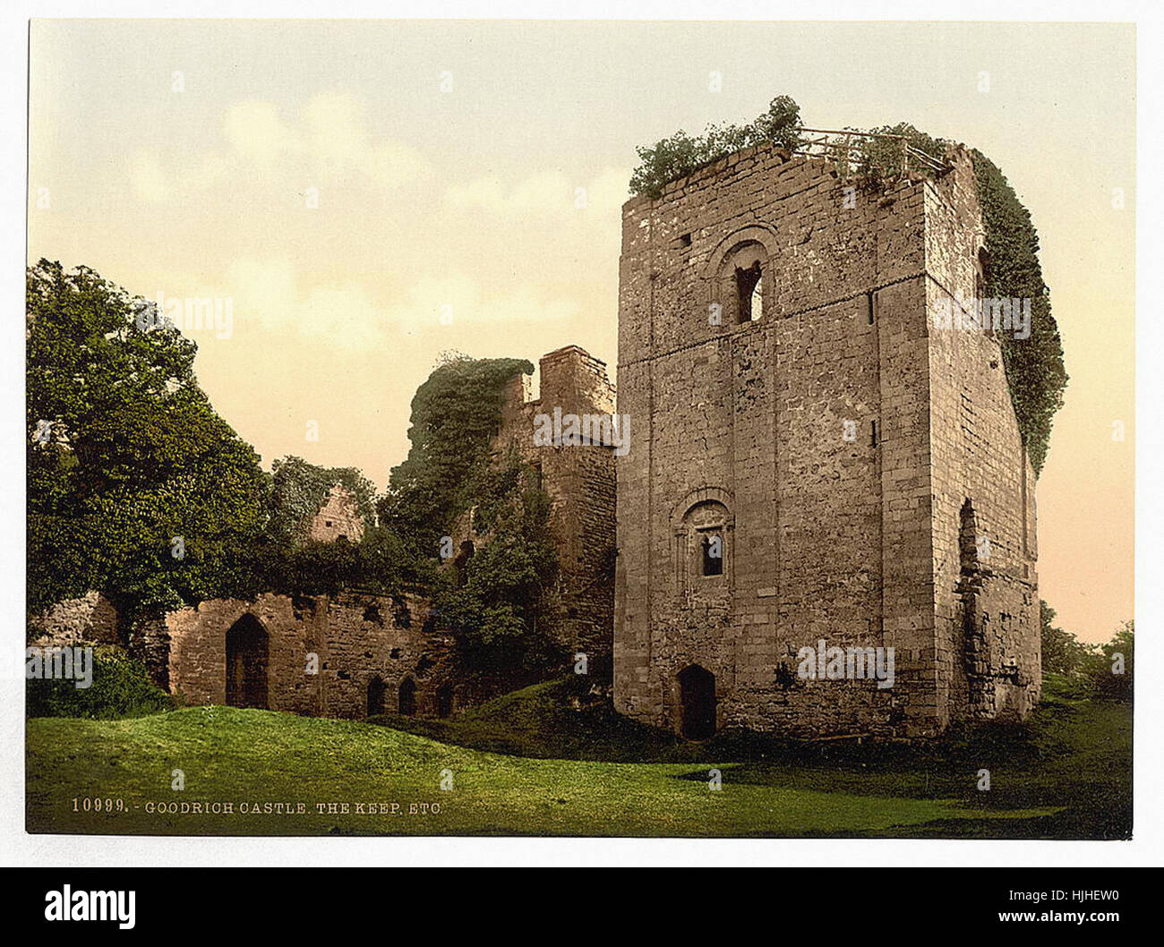 Burg, der Bergfried, Goodrich, England - Photochrom XIXth Jahrhundert Stockfoto