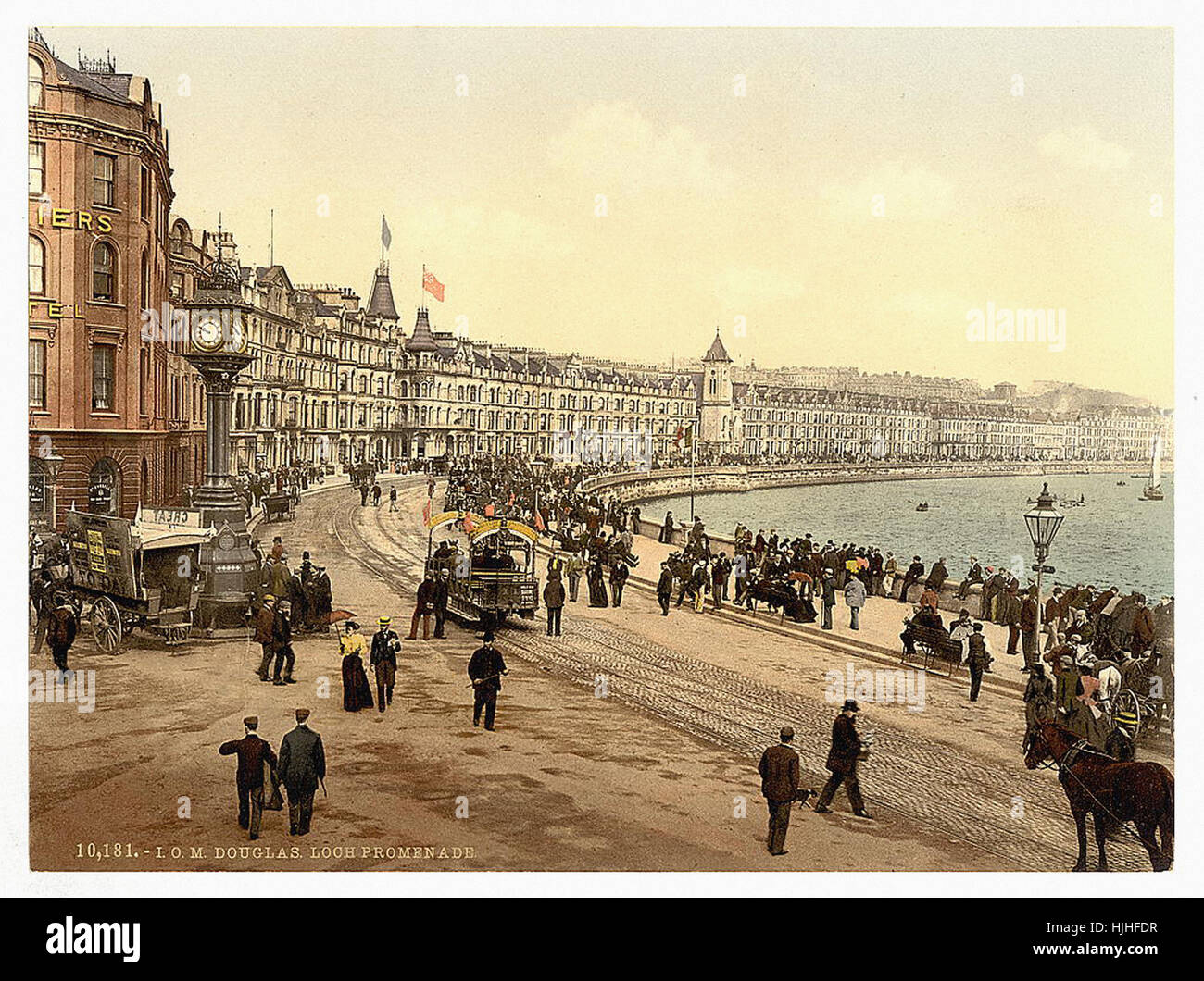 Douglas, Isle Of Man - Loch-Promenade Photochrom XIXth Jahrhundert Stockfoto