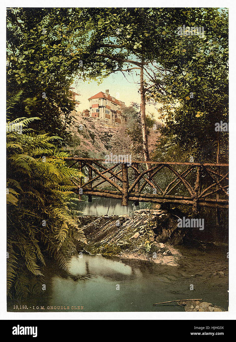 Groudle Glen und Hotel, Isle Of Man - Photochrom XIXth Jahrhundert Stockfoto