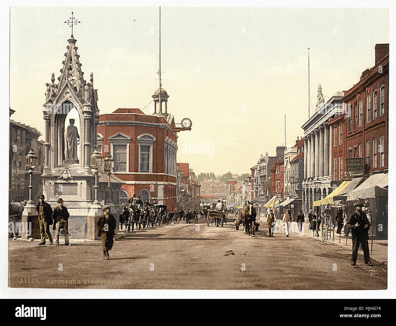 High Street, Maidstone, England - Photochrom XIXth Jahrhundert Stockfoto