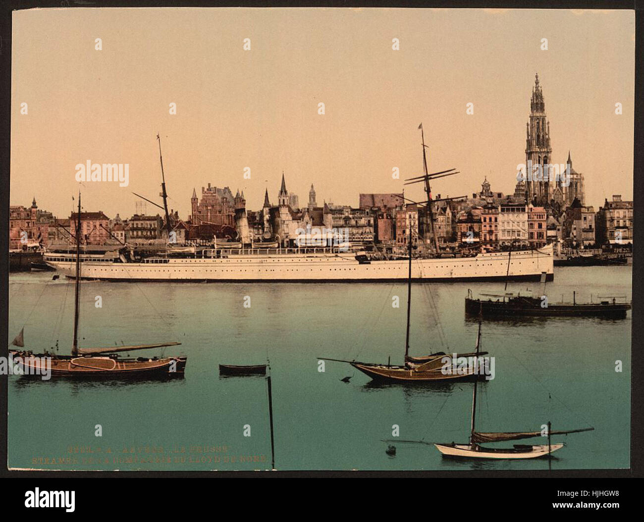 Norddeutschen Lloyd Dampfer   von The Library of Congress - Photochrom XIXth Jahrhundert Stockfoto