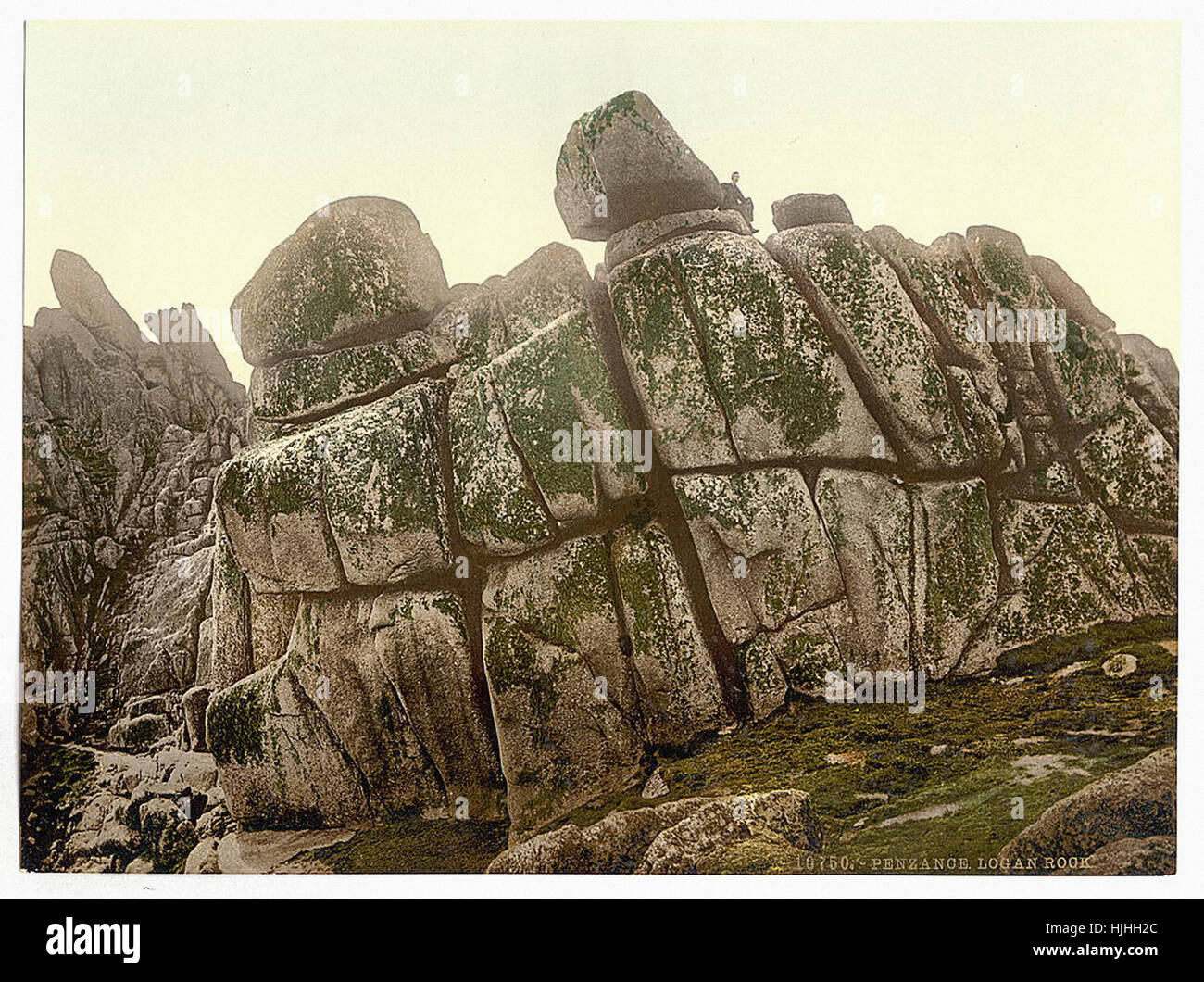 Logan Rock, Penzance, Cornwall, England - Photochrom XIXth Jahrhundert Stockfoto