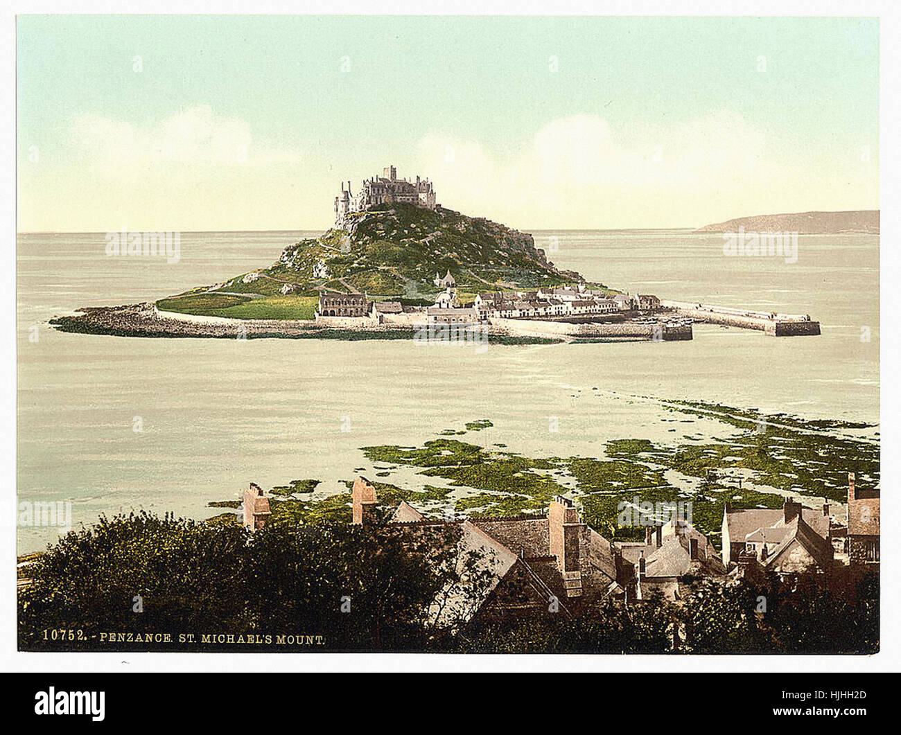 Penzance, St. Michaels Mount, Cornwall, England - Photochrom XIXth Jahrhundert Stockfoto