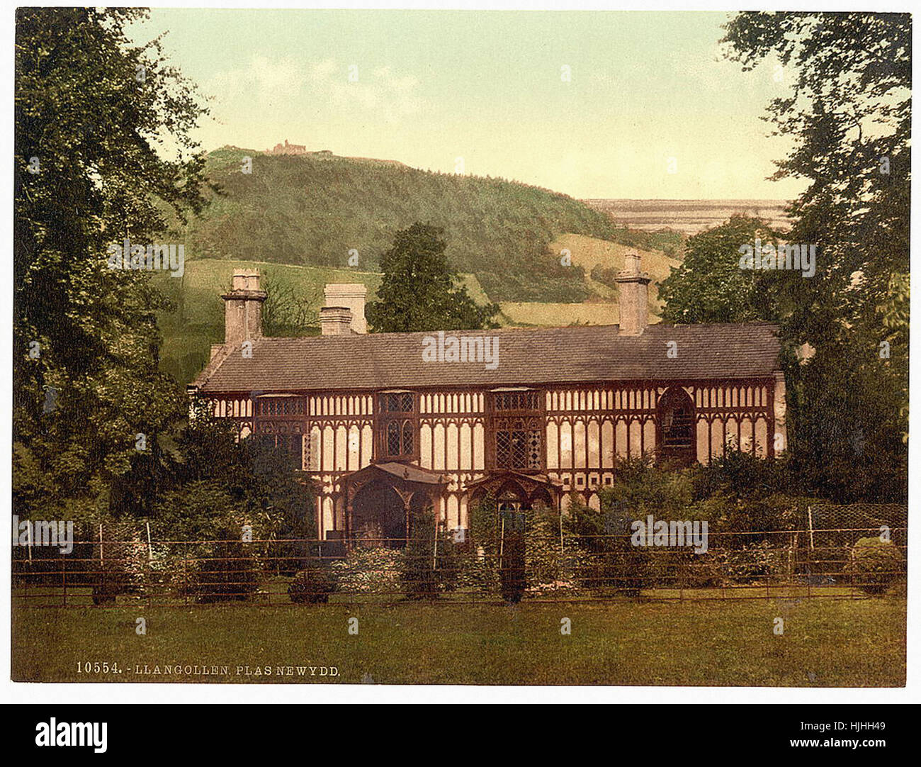 Plas Newydd, Llangollen, Wales - Photochrom XIXth Jahrhundert Stockfoto
