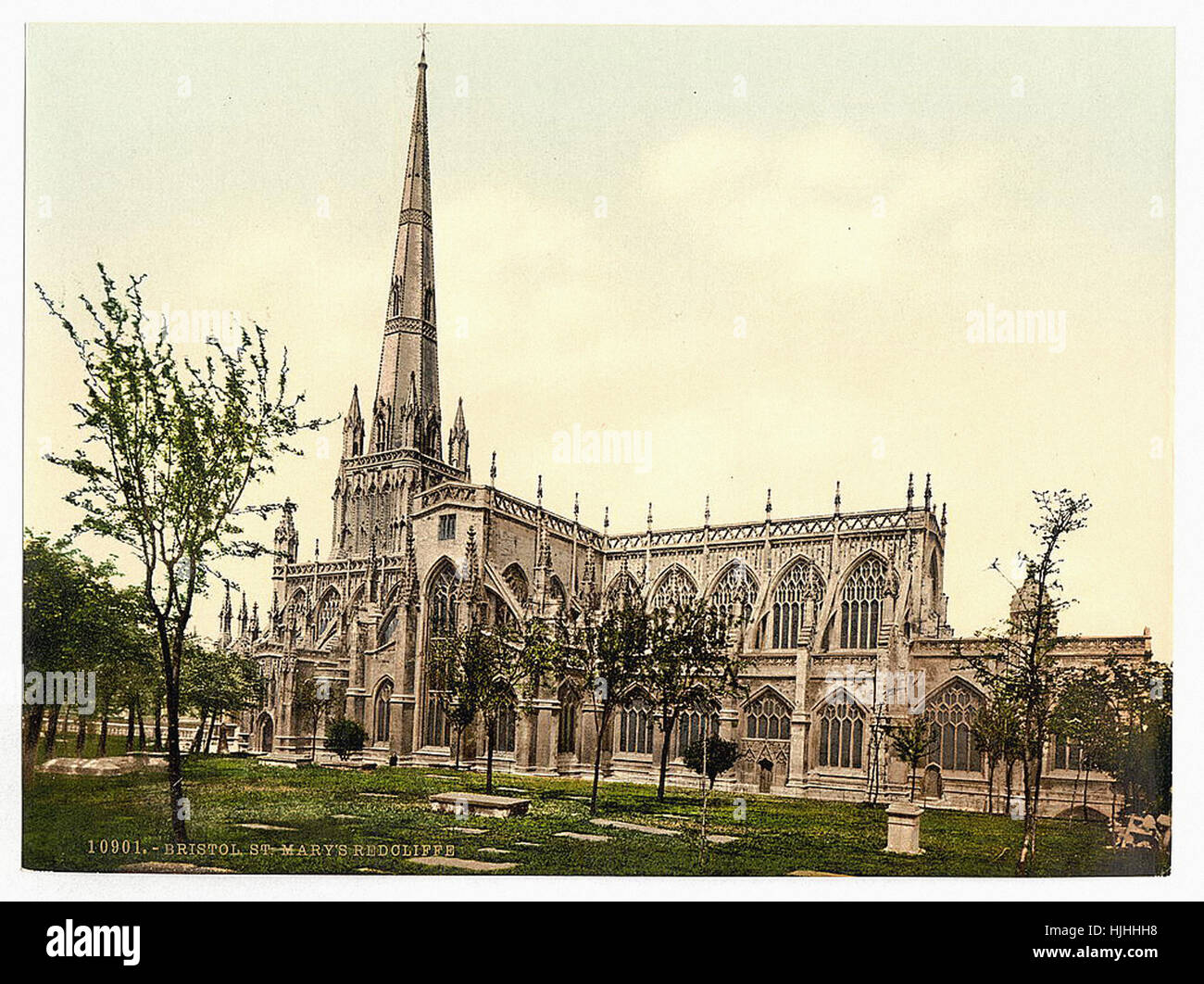 St. Mary Redcliffe, Bristol, England - Photochrom XIXth Jahrhundert Stockfoto