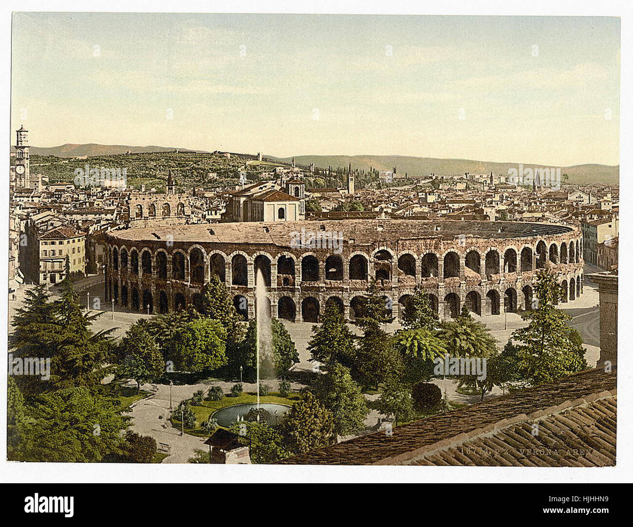 Die Arena, Verona, Italien - Photochrom XIXth Jahrhundert Stockfoto