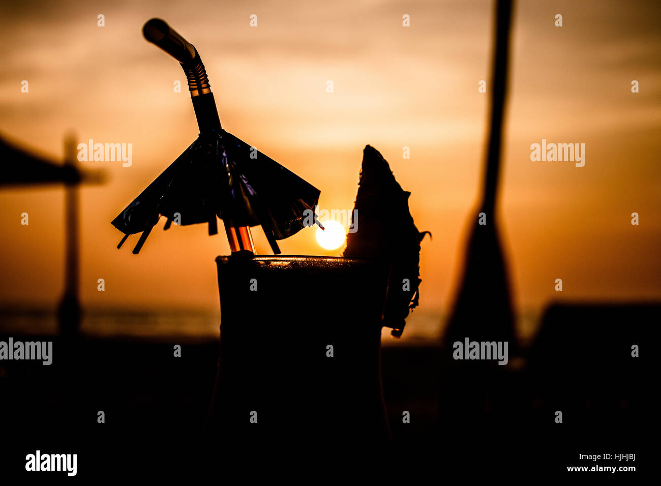 Pina Colada, Food & trinken, Silhouette Stockfoto