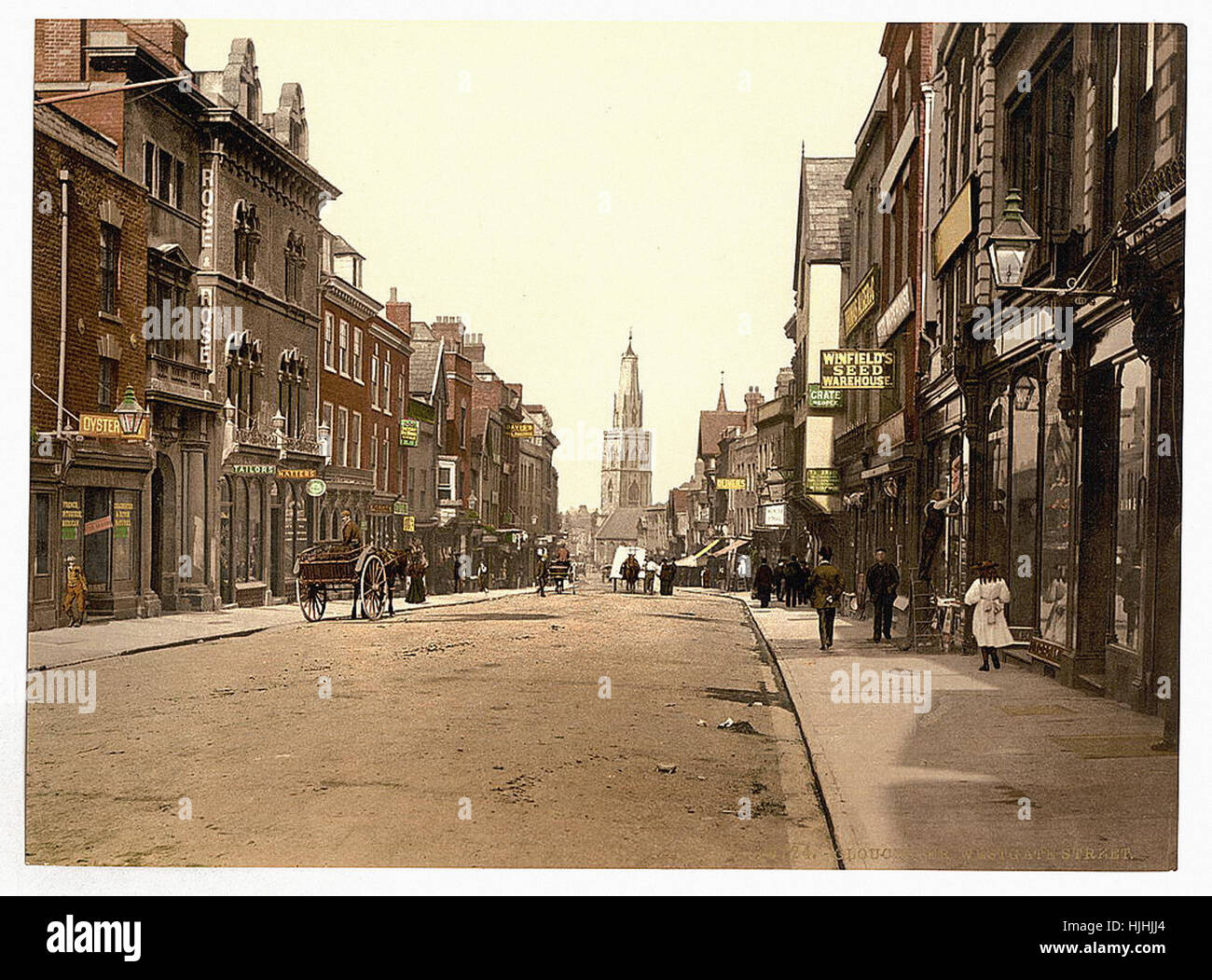 Westgate Street, Gloucester, England - Photochrom XIXth Jahrhundert Stockfoto